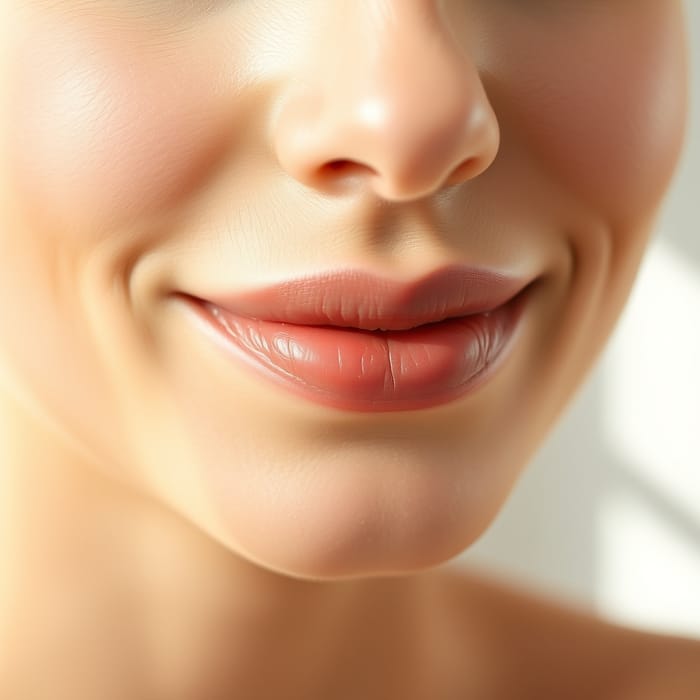 A soft, natural, relaxed smile